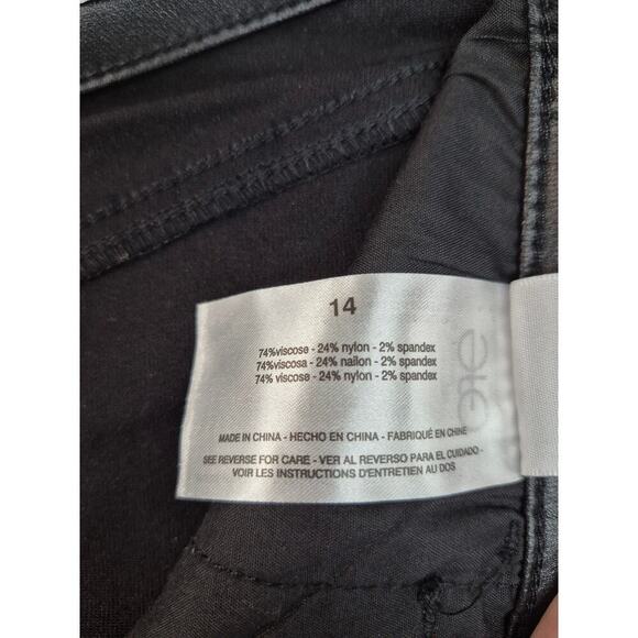 NWT Social Standard by Sanctuary Black Ankle Skinny Coated Pants Sz 14 - Picture 6 of 7